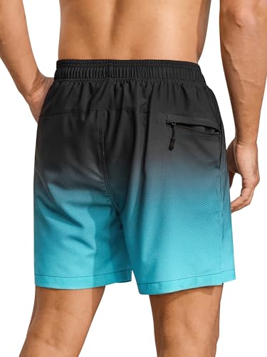 SILKWORLD Men's Swim Trunks Quick Dry Bathing Suits 6 Inch Swimming Shorts with Compression Liner and Zipper Pockets2