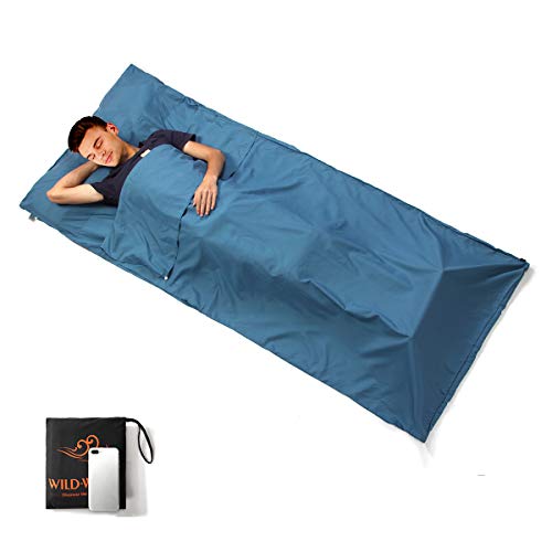 WILD-WIND Lightweight Backpacking Sleeping Bag Liner Travel Camping Hiking Sheet and Sack