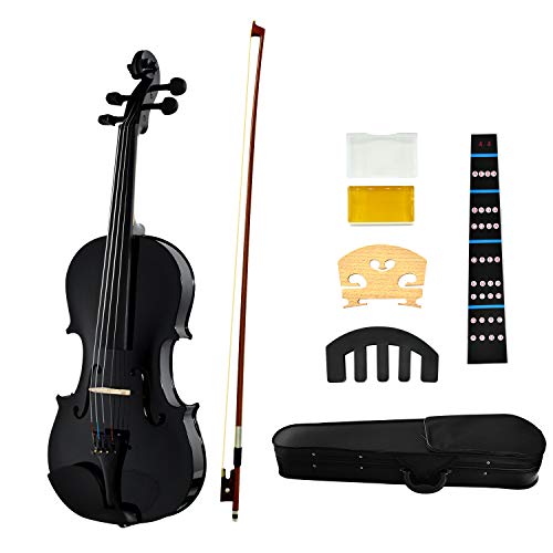 JUAREZ Legnò Full Size 4/4 Violin Kit, JRV100BK with Bow, Rosin, ...