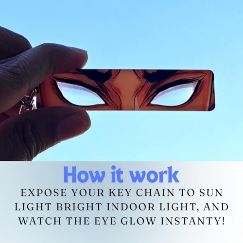 Image of Dem-on Slayer Anime Acrylic Glowing Eyes Keychain | Luminous Eye Glow Key Ring | Premium Otaku Accessory for Bags, Bikes, Cars, Backpacks & Key Holder