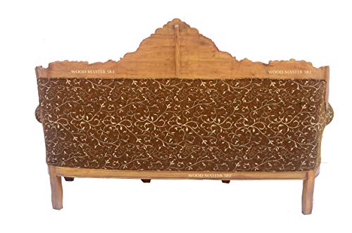 Image of Luxury Wooden Teakwwood Five Seater Sofa Set for Living Room (Honey Brown) Solid Wood Outdoor Chair 5 Seater Sofa | (21)