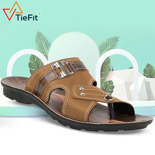 Image of TieFit Men's Stylish Slipper || Casual Flip Flop || Slip On for Men's||Thong Flip-Flops|UK 7-10