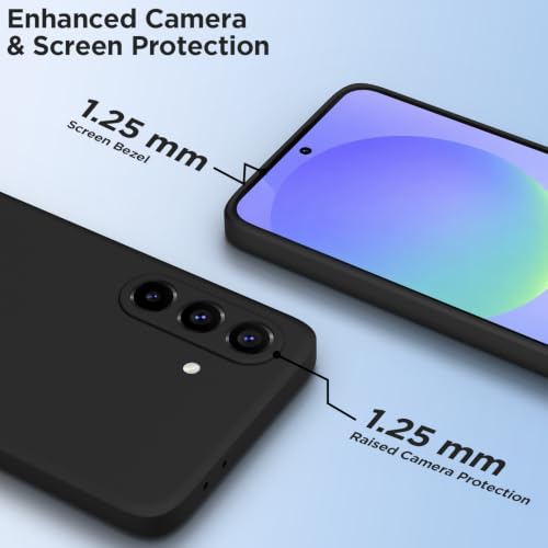 Image of Outlouders Back Cover for Samsung Galaxy A36 5G | Camera Protection | Durable Soft Matte Silicone Bumper Case (Black)