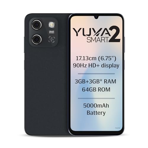 Image of Lava Yuva Smart 2 (Crystal Blue, 3 GB RAM, 64 GB Storage) | Biggest 6.75 inch HD+ Display | 13MP AI Dual Rear Camera | 5000 mAh Battery | Secure Face Unlock | Fingerprint Reader