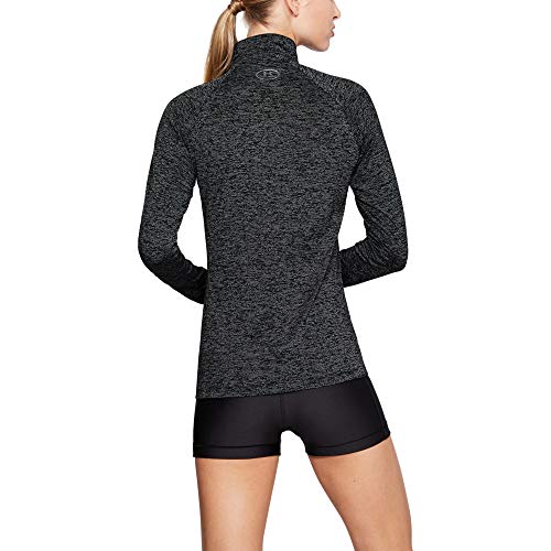 Under Armour Women's Tech Twist ½ Zip Long Sleeve Pullover , Black (001)/Metallic Silver , Small