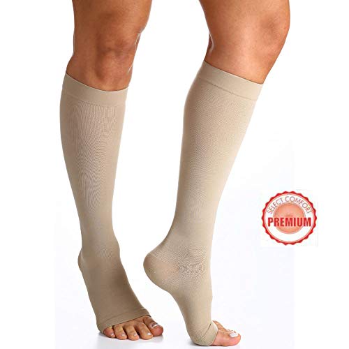 Meia 3/4 Panturrilha 862 Premium 20-30 Mmhg Ponteira Aberta Sigvaris Pequena Curta Natural