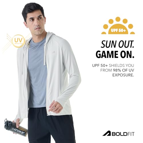 Image of Boldfit Sunscreen Jacket for Men & Women UPF 50+ Lightweight Sun Protection Jackets with Hood & Full Sleeves Quick Dry, Breathable Summer Wear for Running, Trekking, Travel & Outdoor