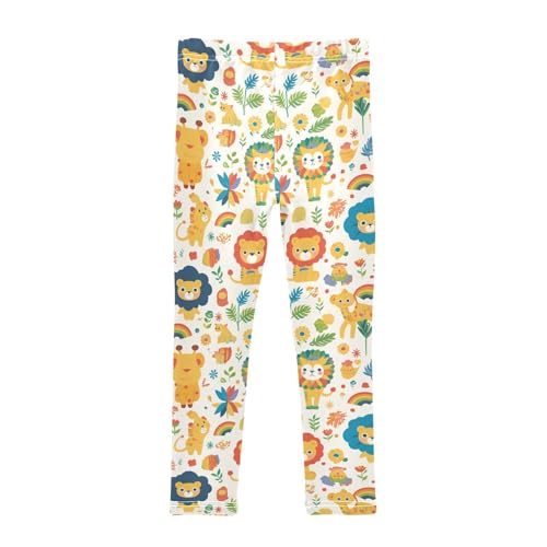 KLL Seamless Baby Pattern Lion Giraffe Monkey Girls Legging Casual High Waisted Workout Pants Gym2