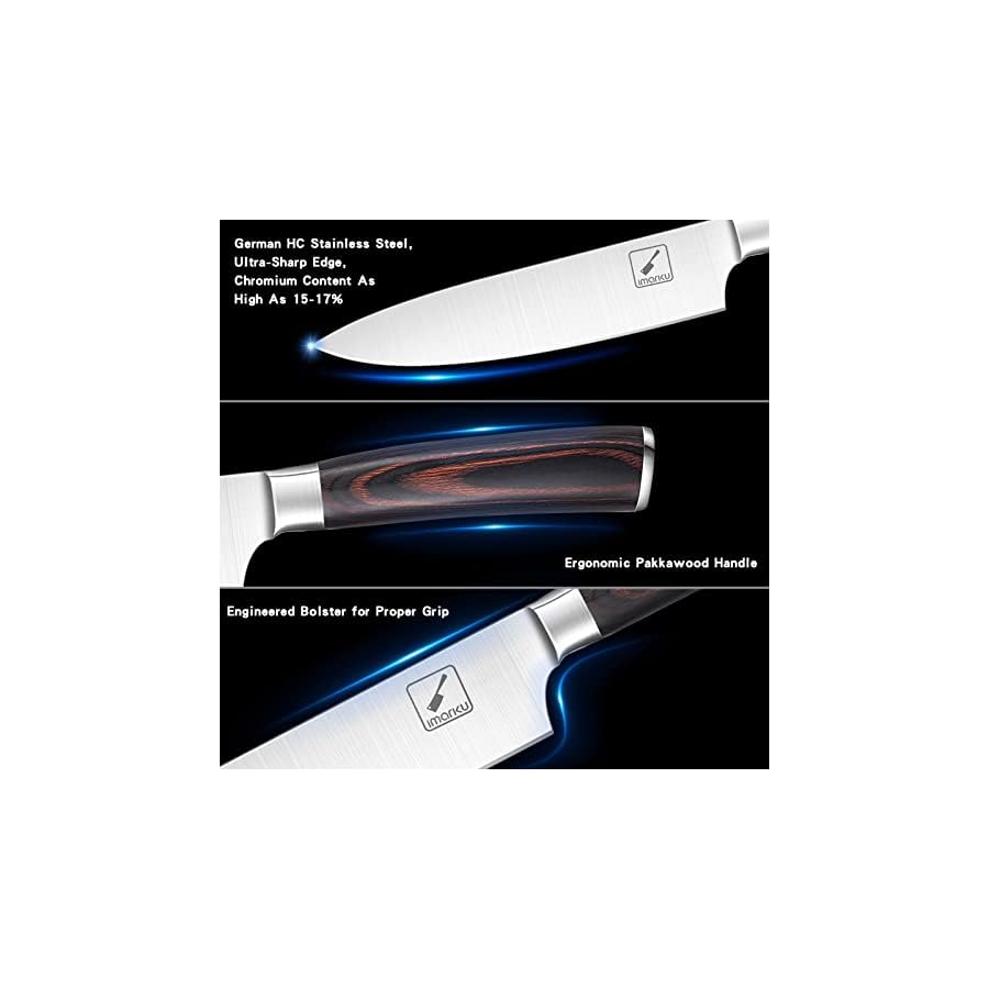 imarku Knife Set, 20-Pieces Premium Kitchen Knife Set, Japanese High Carbon Steel Knife Set with Block and 2 Pull-away Steak Knife Block Set, Best Gifts