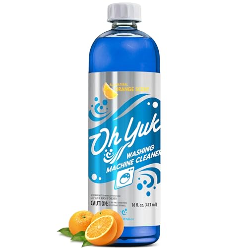 Oh Yuk Washing Machine Cleaner For All Washers (Top Load, Front Load, HE and Non-HE), Natural Citrus Fragrance, Four Cleanings Per Bottle, Septic Safe, 16 Fl Oz