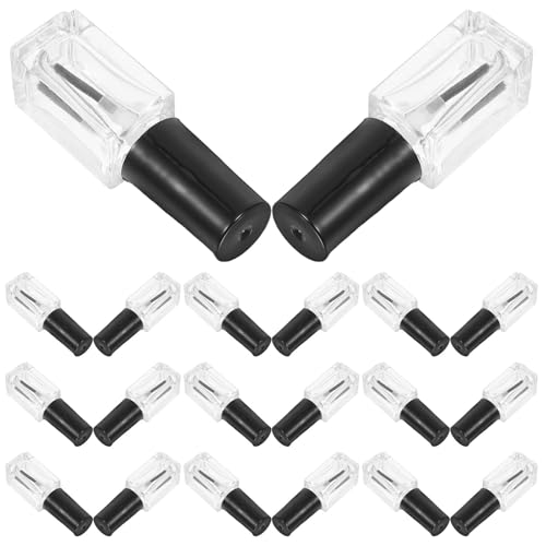 Botellas de esmalte de uñas MAGICLULU: pack de 20 frascos transparentes de 5 ml con cepillo y tapa