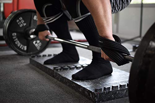 Gymreapers Figure 8 Lifting Straps For Deadlift, Powerlifting, Strongman, & Cross Training Strong Weightlifting Wrist Straps For Men, Women(Black, Small) - Thumbnail 5
