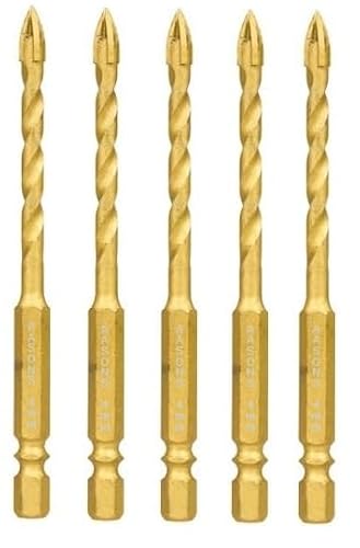 30% OFF on AASONS Ceramic Tile Set ¼” Hex Shank Drill Bits, Cross Spear Head Tip Tungsten Carbide Masonry Hole Drilling For Glass, Wall, Brick, Concrete, Plastic, Mirror & Wood