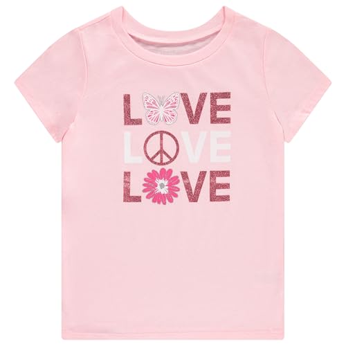Image of BTween Girls 4 Piece Tops Fashionable Short Sleeve T-Shirt Casual Daily Shirt for Kids Assorted Colors