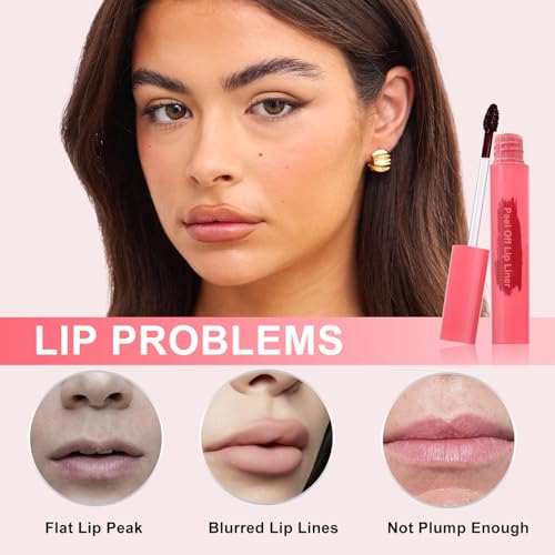 Image of Peel Off Lip Stain, Waterproof Transfer Resistant Matte Lip Liner, Long Lasting Rose Shade, Single Pack Lip Makeup Gift for Women (Rose, 1 Count(Pack of 1))