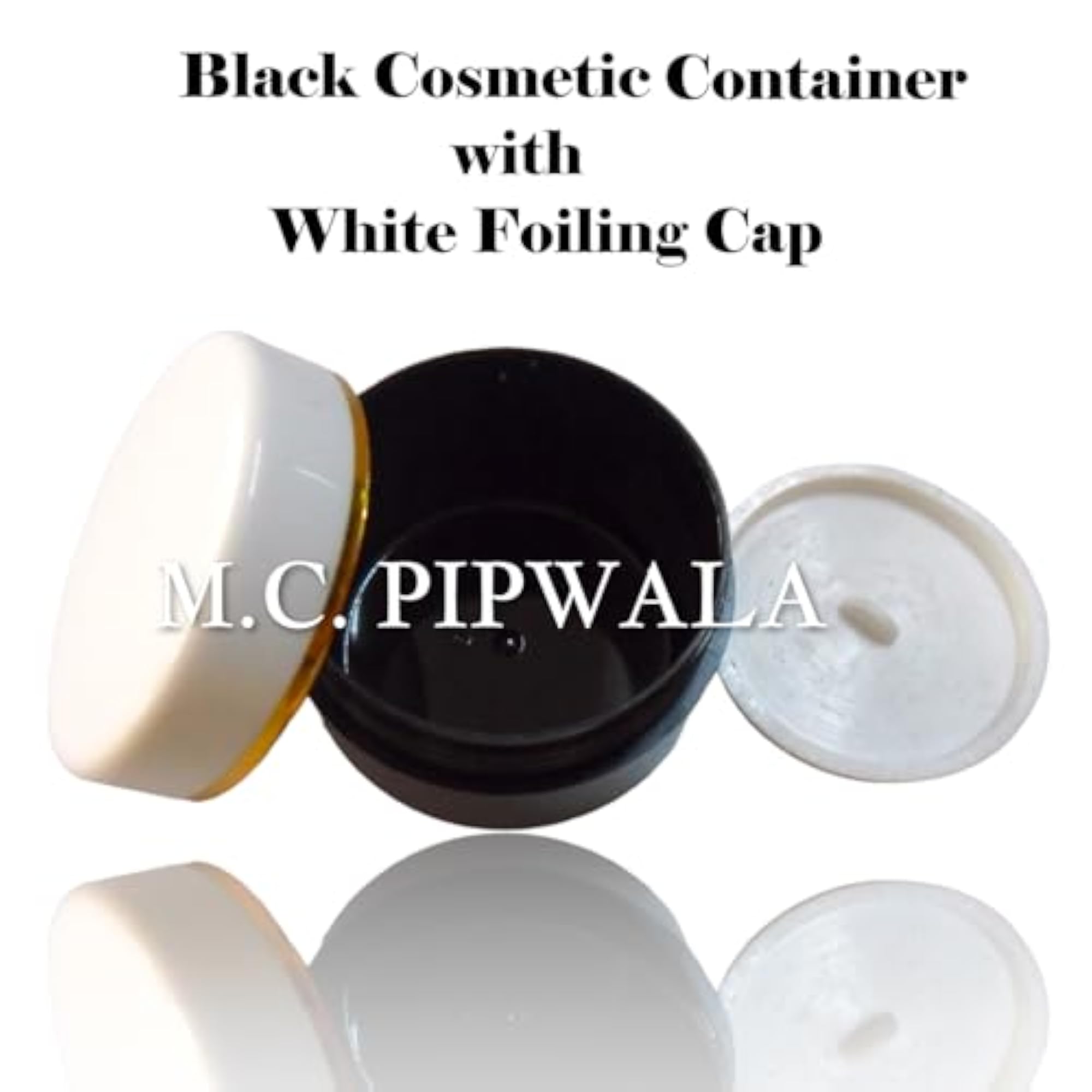15 gm Round P.S. Black Container with Cap