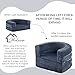 Welnow Travel Toddler Bed, 3-in-1 Convertible Toddler Portable Floor Beds, Kids Flip Out Foldable Sofa Bed with Washable Cover & High-Density Foam for Girls and Boys, Dark Grey
