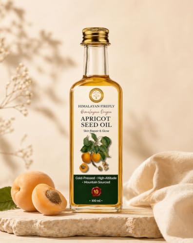Image of Himalayan Firefly Pure Apricot Kernel Oil | Cold Pressed Unrefined Carrier Oil For Skin Hair Face Body Care | Lightweight Non Sticky Massage Application | Glass Bottle | 100ml