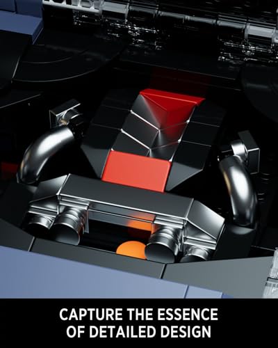 Image of Nifeliz GTRS-35 Sports Car Building Set, 1:14 Scale Collectible Model Set for Display, Gift for Adult Car Enthusiasts (1323PCS, NF10285)