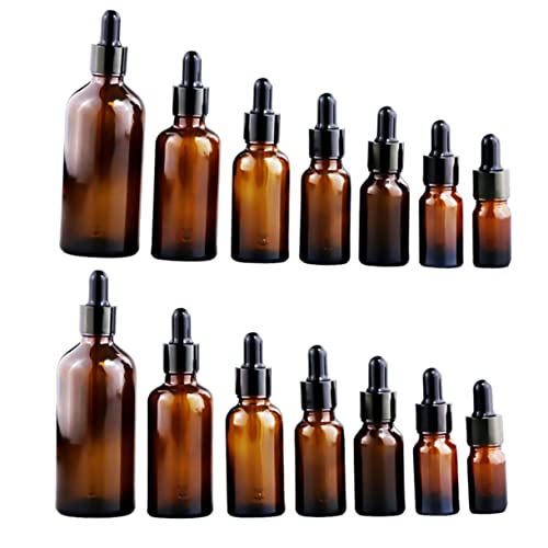 Didiseaon Essential Oil Bottle Set 14 Pack Glass Dropper Bottles Leakproof Easy to Use Portable No Spill for Aromatherapy Essential Oils Perfume Travel