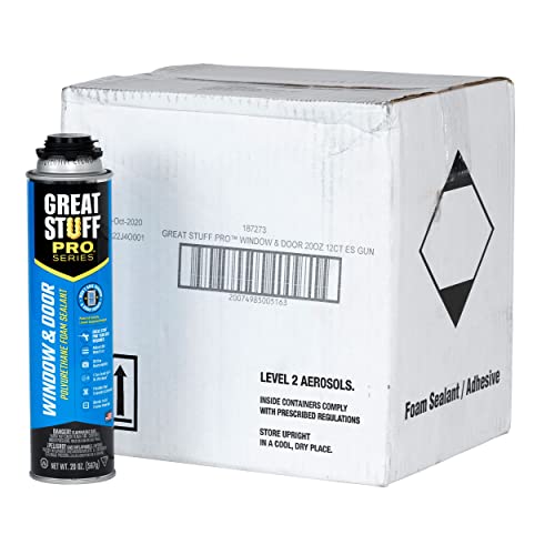 Image of Great Stuff Window & Door Gap Filler | Insulating Foam Sealant, 20 oz. - Yellow (12 Pack)