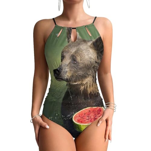 Maillot de bain une pièce imprimé pastèque et ours pour vos journées farniente à la plage