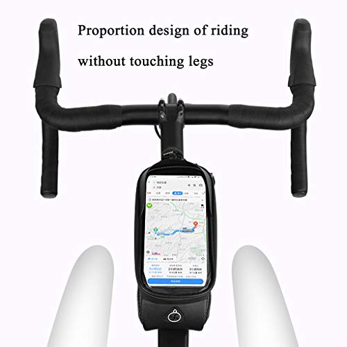Axiba Bolsa impermeável para parte frontal do quadro da bicicleta, encaixa no guidão, tela sensível