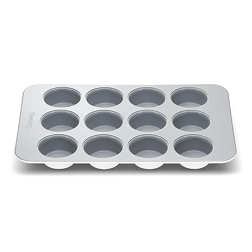 Caraway Non-Stick Ceramic 12-Cup Muffin Pan - Naturally Slick Ceramic Coating - Non-Toxic, PTFE & PFOA Free - Perfect for Cupcakes, Muffins, and More - White