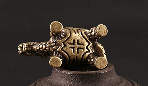 Estatua Decorativa Feng Shui Dragón Tortuga de Latón miniatura 5