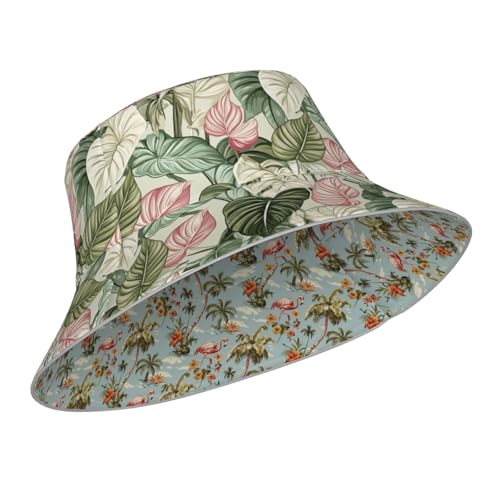 Image of Bucket Hat Double-Side-Wear Reversible Sun Hat Beach Travel Hiking for Women Men