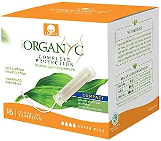 Organyc 100% Certified Organic Cotton Tampons, with Compact Plant-Based Applicator, Super Plus, 16