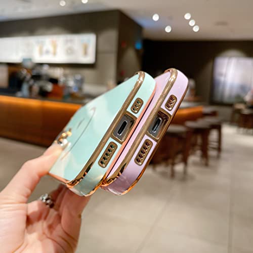 Facweek Iphone 14 Pro Happy Smiley Case, Thicker Gold Plating, Camera Protection, Anti-Shock Corner Bumper, 6.1" Purple #TOP7