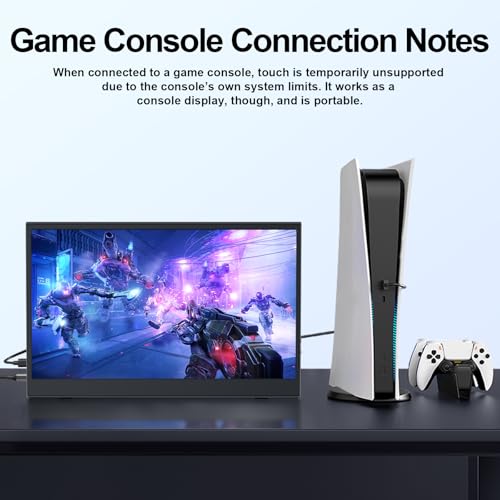 Image of Portable Touch Monitor, 15.6-inch 10-Point Capacitive Touch, FHD 1080P Resolution, IPS Screen, Metal Casing, Compatible with PC /Laptop /Mac /Mobile Devices /PS4 /PS5 /Xbox /Switch