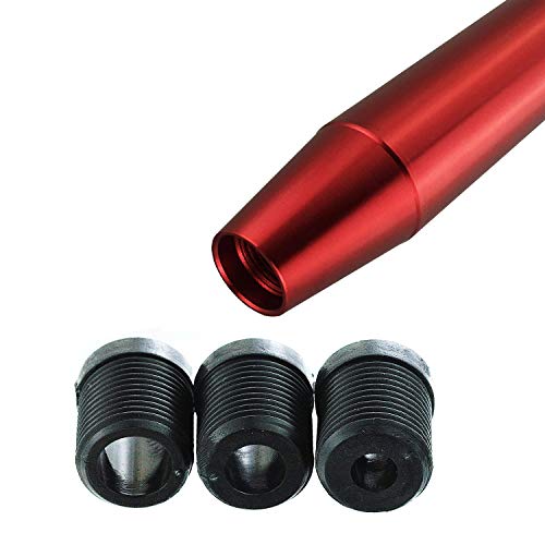 Abfer Long Shifter Knob Car Gear Weighted Stick Shift Lever Knob Extension Metal Shifting Head Replace Fit Most Manual Automatic Transmission Vehicle (Red) #TOP7