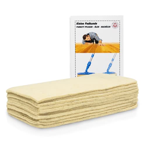 Greenwood Soft-Sheep Set 12 Cuscinetti In Lana Di Pecora Per Olio E Pulizia Di Parquet, Marmo, Granito