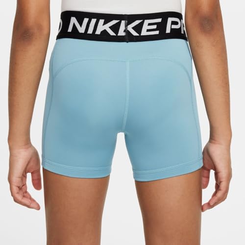 Image of Nike Girls' Pro Shorts (Little Big Kid), Denim Turq /White