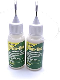 JP Arts & Crafts 10ml Beacon Gemtec Adhesive with Crystal Needle for Applying Crystals, Rhinestones, Diamante, Diamonds, Arts & Crafts, DIY Projects and Fashion Accessories (2 Bottles)
