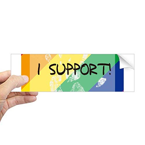 Adhesivo rectangular LGBT arco iris para parachoques de coche y ordenadores