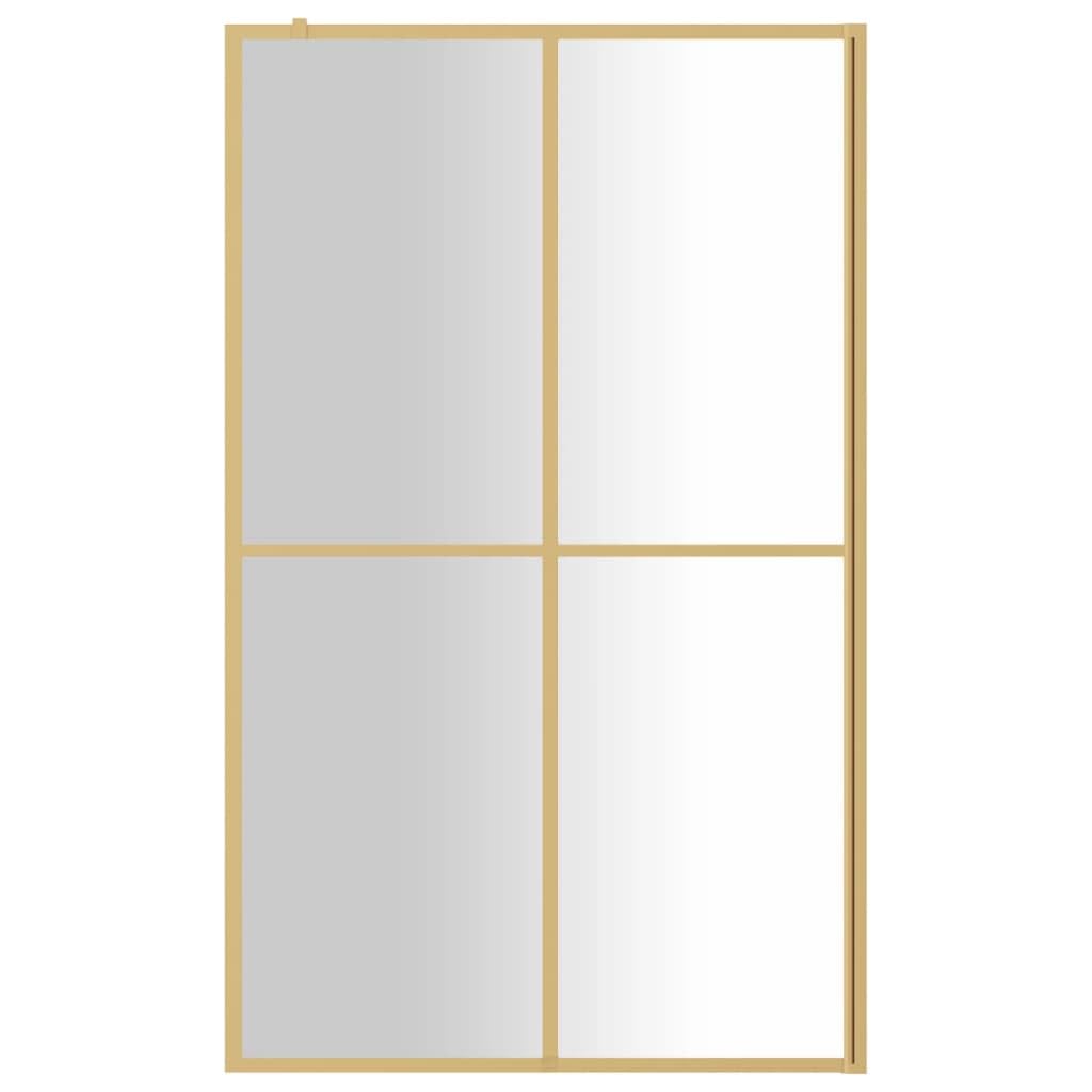 vidaXL Mampara Puerta de Ducha, Pantalla Ajustable con Esquinas de Seguridad, Cubículo Accesible, Partición de Baño, Vidrio Transparente ESG Dorado