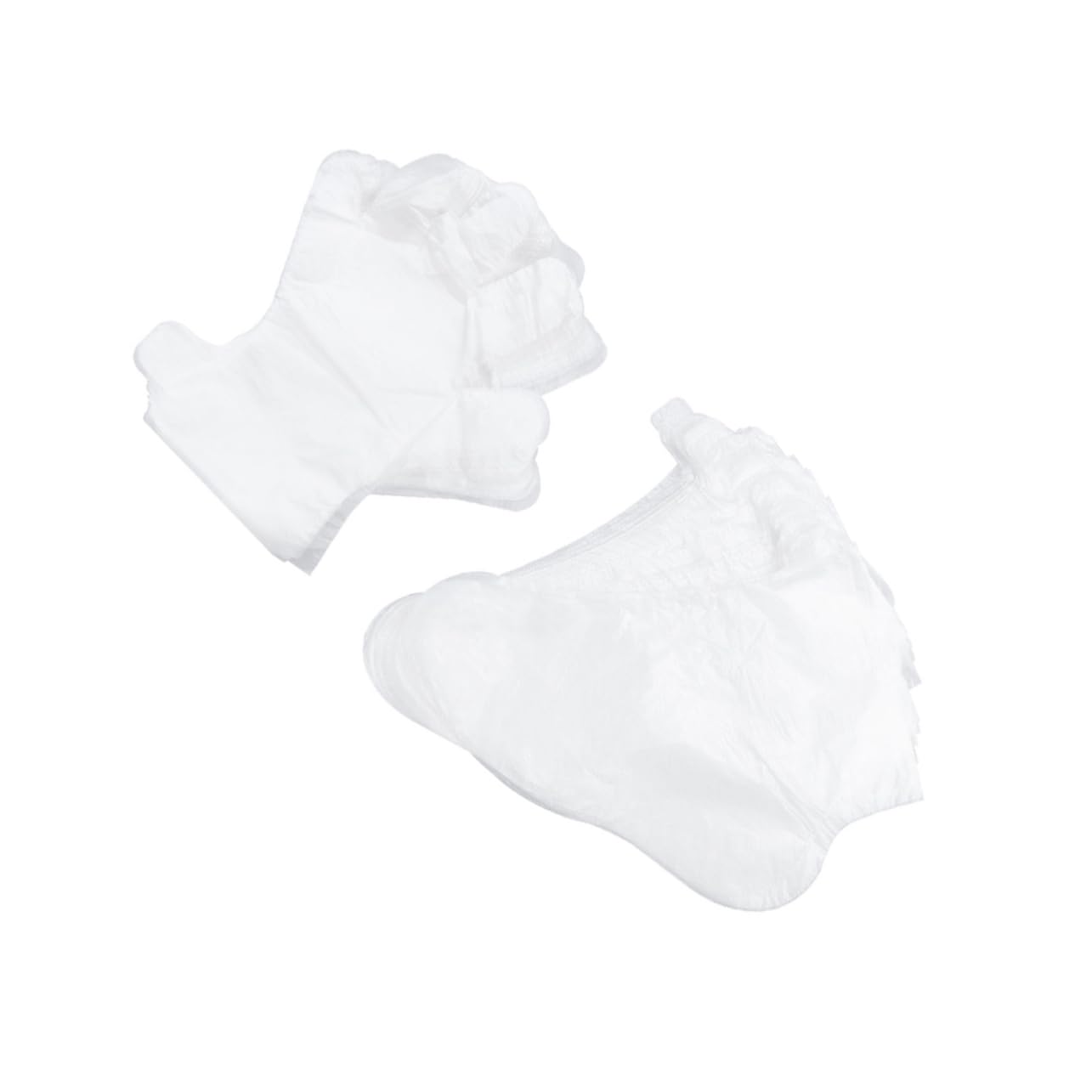 Ipetboom 300pcs Beauty Care Gloves Foot Covers Plastic Disposable Gloves Socks for Spa