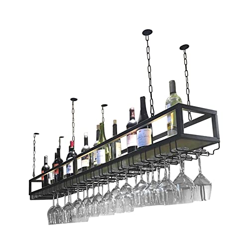MWAYOYTE Portavasos de Techo, botellero Colgante, Estante de Techo Estilo Retro Americano, botellero metálico con portavasos, Soporte Multifuncional para Plantas.