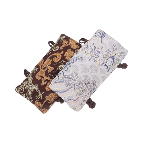 Mobestech 2pcs Vintage Cloth Tea Kettle Handle Covers Nonslip Hot Handle Protectors for Teapots and Pans and Easy to Clean for Home and Kitchen Use