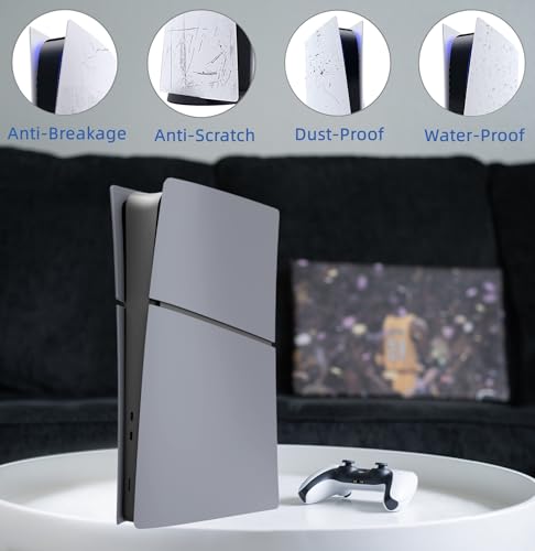 Image of Digital Edition Cover Plates for New PS5 Slim Console, Shell Panels Compatible with New PlayStation 5 Slim Accessories Protective Replacement Faceplate 30th Anniversary(Grey)