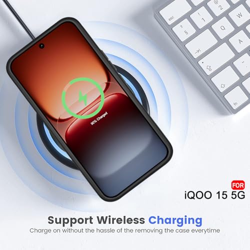 Image of TheGiftKart Hybrid Shockproof Back Cover Case for iQOO 15 5G Compatible with MagSafe | Hard Back Cover Case for iQOO 15 5G (PC & TPU, Transparent Clear Back, Black Sides)
