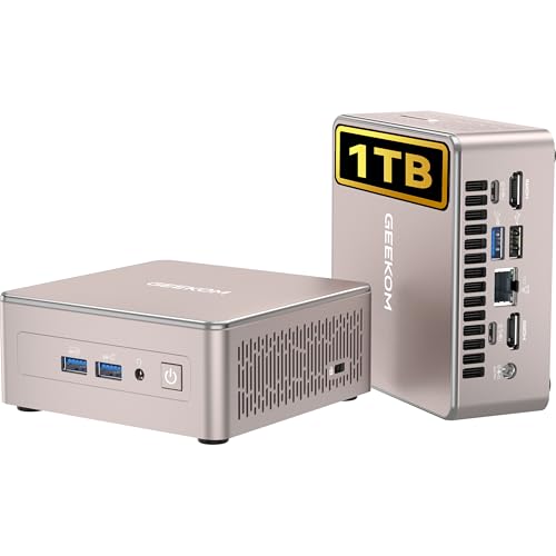 GEEKOM Mini PC A5 2025 Edition mit AMD Ryzen 5 7430U,16GB RAM 1TB SSD, Windows 11 Pro, Ultra-leiser kompakter Desktop-PC mit AMD Radeon Grafik,Dual HDMI 4K-Ausgang,SD-Kartensteckplatz für Homeoffice