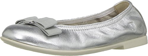 Naturino Girls 2366 Fashion Leather Dress Ballerina Flat Shoes,Argento,34 Silver