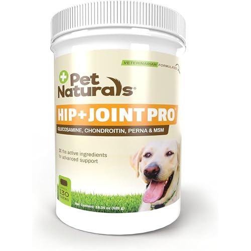 Pet Naturals Hip and Joint Pro Supplement with Glucosamine, Green-Lipped Mussel, and Chondroitin for Dogs, Duck Flavor, 130 Chews Pet Naturals Hip and Joint Pro Supplement with Glucosamine, Green-Lipped Mussel, and Chondroitin for Dogs, Duck Flavor, 130 Chews