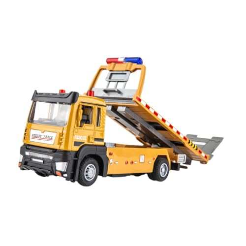 RCGOFOLLOW Camión de Remolque único con Luces y Sonidos, vehículo de Juguete fricción, Equipo construcción, Regalo para niños y niñas.