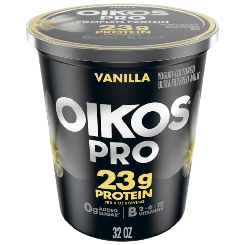 Oikos Pro Vanilla Yogurt-Cultured Ultra-Filtered Milk Product, 23 Grams of Protein, 0g Added Sugar...