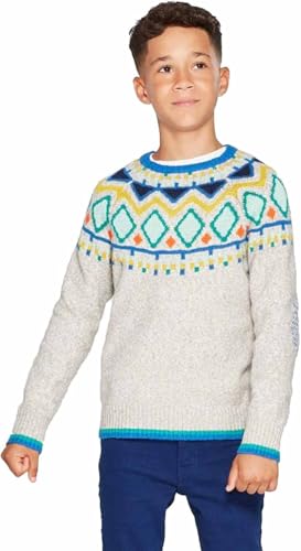 Cat & Jack Boy's Long Sleeve Pullover Sweater - (Grey, S(6/7))
